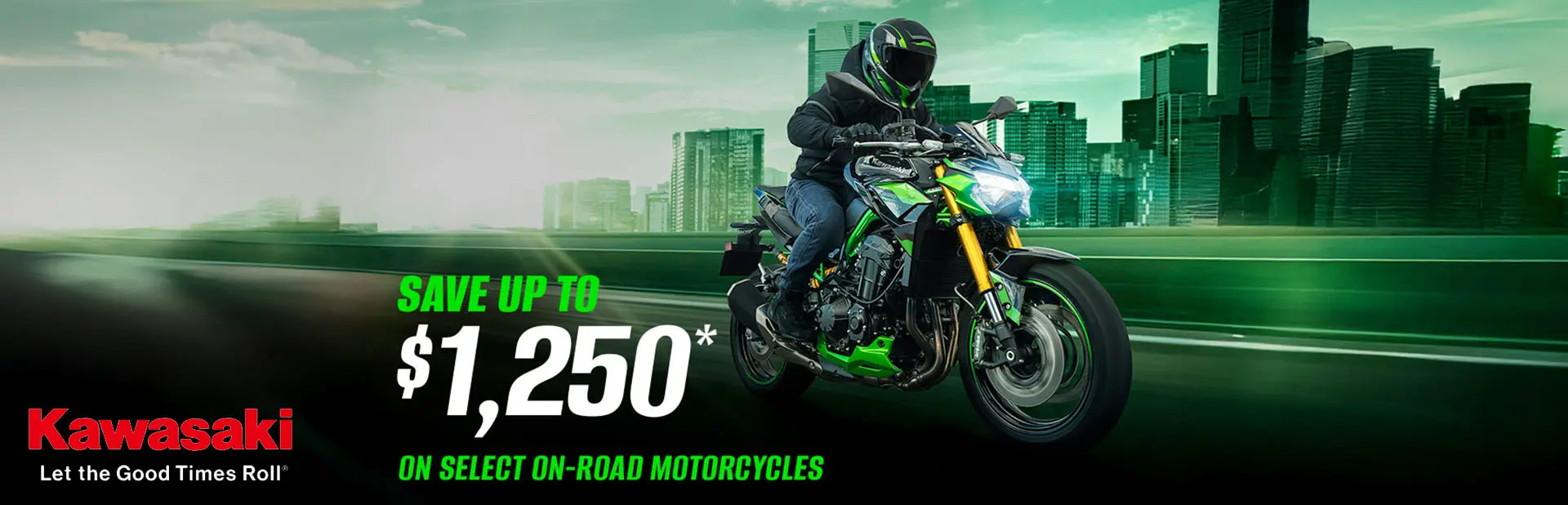 You are currently viewing SAVE UP TO $1,250* ON SELECT ON-ROAD MOTORCYCLES