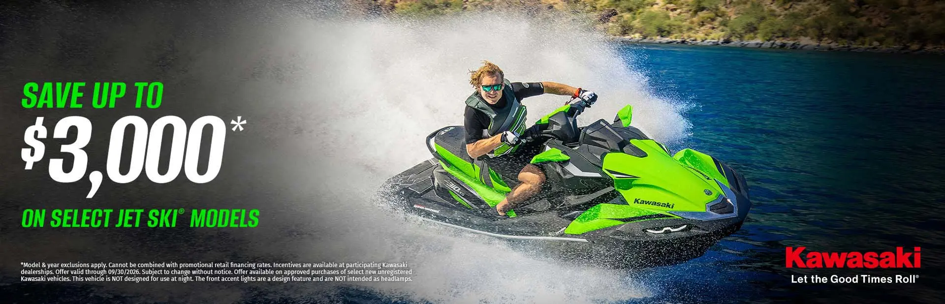 Read more about the article SAVE UP TO $2,500* AND FINANCING AS LOW AS 2.95% FOR 36 MONTHS** ON SELECT JET SKI MODELS