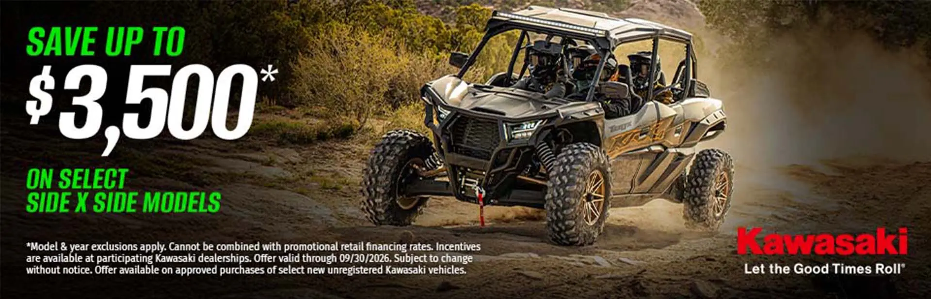 You are currently viewing SAVE UP TO $3,500* or FINANCING AS LOW AS 2.95% FOR 36 MONTHS** ON SELECT SIDE X SIDE MODELS