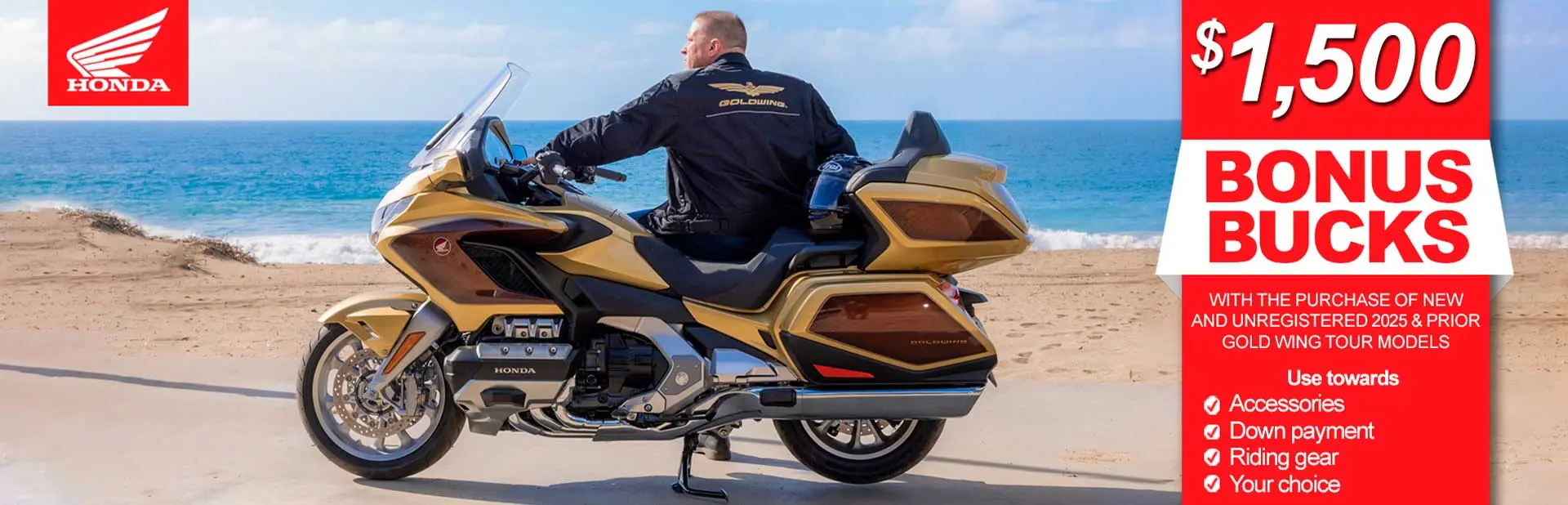 You are currently viewing $1,500.00 Bonus Bucks on 2025 Gold Wing Tour 50th Anniversary