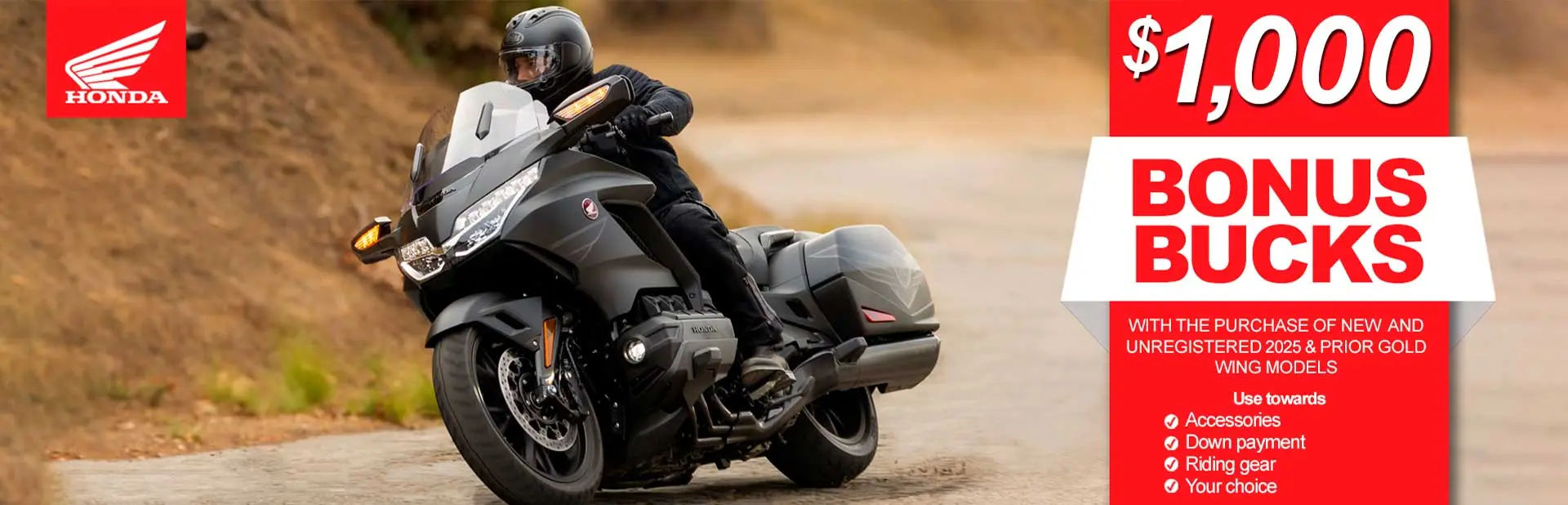 You are currently viewing $1000 Bonus Bucks on 2025 Gold Wing Tour 50th Anniversary